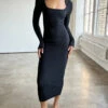 Tanya Sweater Dress - Black 1 Tanya Sweater Dress - Black -Fashion Shop IMG 3747 nia dress black