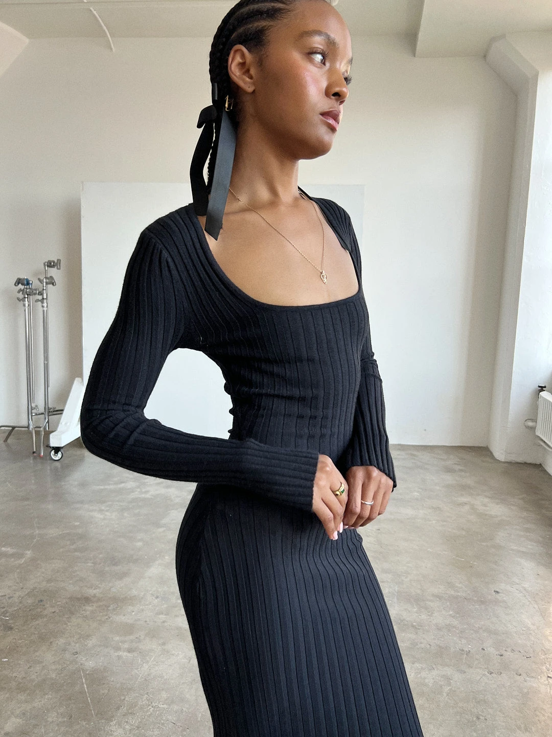 Tanya Sweater Dress - Black 5 Tanya Sweater Dress - Black - Image 3