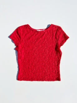 Alex Lace Tee - Tomato Lace