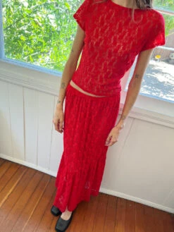 Alex Lace Tee - Tomato Lace -Fashion Shop IMG 3865 lisa says gah prefall red skirt 890034f1 f901 42a2 9e89 740b55f71ed6