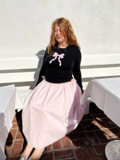 Maddie Tee - Black -Fashion Shop IMG 3986 les miss bow top black