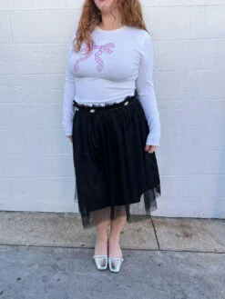 Maddie Tee - White 13 Maddie Tee - White -Fashion Shop IMG 4062 les miss bow top white