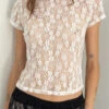 Alex Lace Tee - Swan Lace -Fashion Shop IMG 4131 lisa says gah prefall tee white