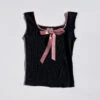 Leah Top - Black 2 Leah Top - Black -Fashion Shop IMG 4487 les miss bow tank black