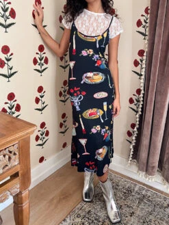 Sofia Slip Dress - Set The Table Caviar -Fashion Shop IMG 4705 lisa says gah table dress black