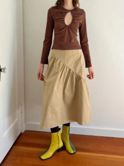 Nora Keyhole Top - Chocolate -Fashion Shop IMG 4720 lisa says gah prefall khaki skirt
