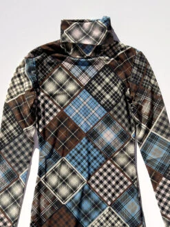 Ganni Printed Mesh Long Sleeve Rollneck - Silver Lake Blue -Fashion Shop IMG 5138 ganni top blue