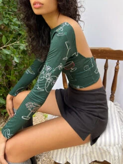 Rowan Top - Set The Table Forest -Fashion Shop IMG 5254 lisa says gah table backless top green