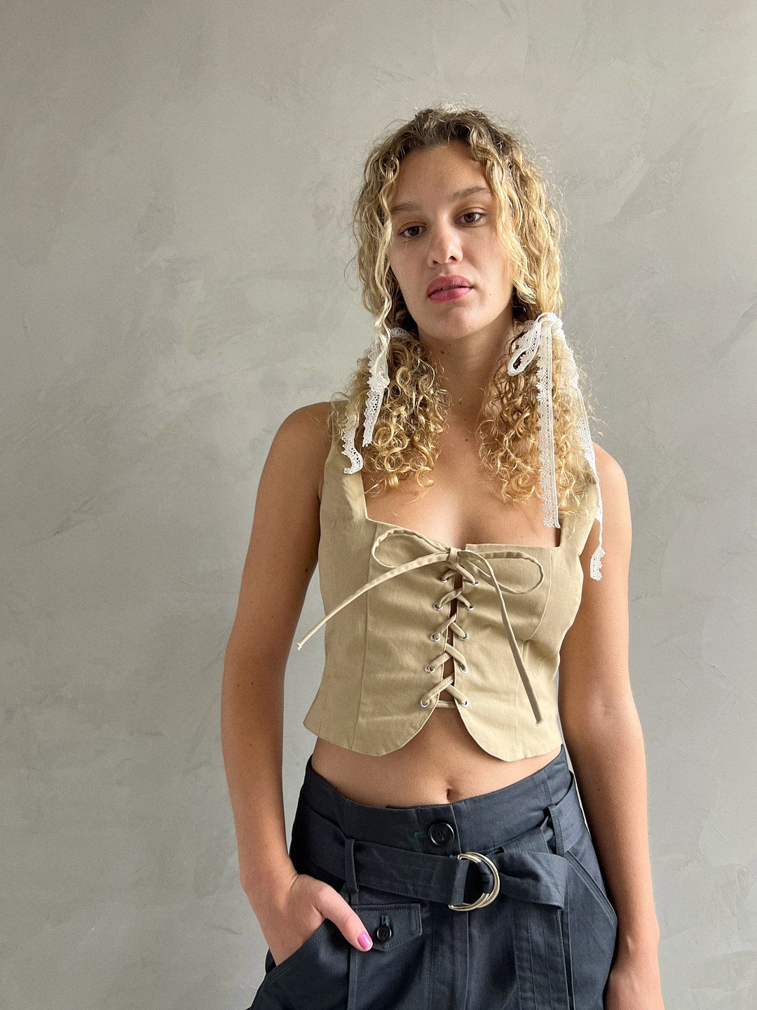 Ophelia Corset Top - Toast Twill 10 Ophelia Corset Top - Toast Twill - Image 8