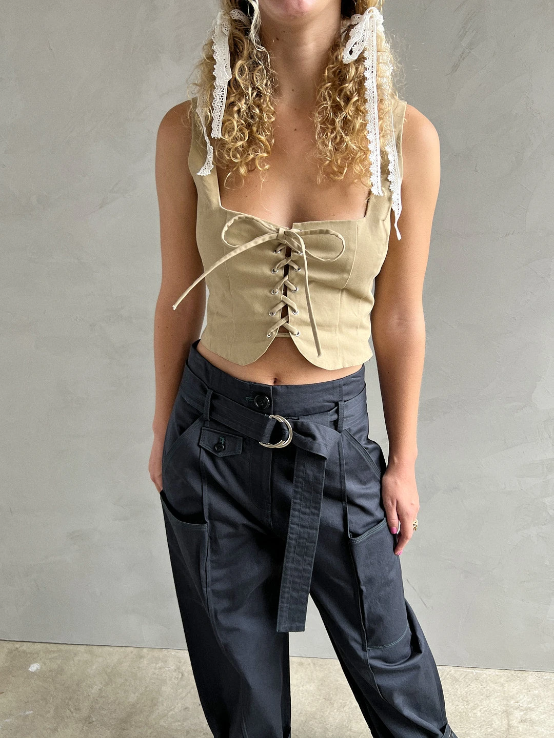 Ophelia Corset Top - Toast Twill 7 Ophelia Corset Top - Toast Twill - Image 5