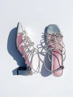 Carrie Bow Sandal - Silver/Pink -Fashion Shop IMG 5706 lisa says gah shoe carrie silver