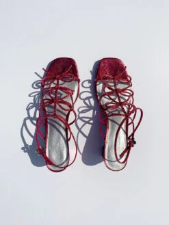 Carrie Bow Sandal - Red/Silver -Fashion Shop IMG 5714 lisa says gah shoe carrie red