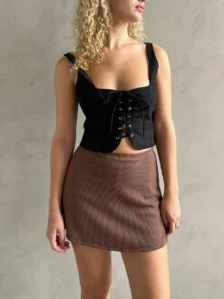 Ophelia Corset Top - Caviar Twill 27 Ophelia Corset Top - Caviar Twill -Fashion Shop IMG 5747 lisa says gah skirt brown