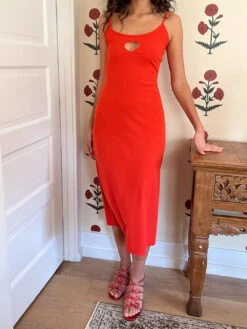 Carrie Bow Sandal - Red/Silver -Fashion Shop IMG 5851 lisa says gah dress red