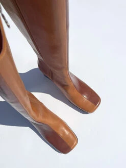 Simone Knee High Boot - Coffee/Camel Leather -Fashion Shop IMG 5853 lisa says gah shoe simone brown