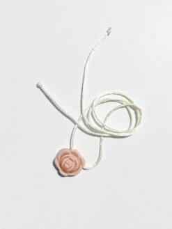 Ceramic Rose Necklace - Pink/Ivory