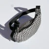 Small Nylon Crescent Bag - Black & White Gingham -Fashion Shop IMG 6220 baggu shoulder bag check