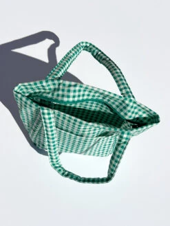 Mini Cloud Bag - Green Gingham -Fashion Shop IMG 6231 baggu tote bag gingham green