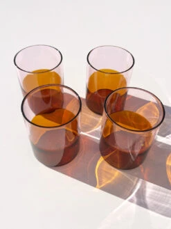 Two Tone Glasses, Set Of 4 - Pink/Amber 9 Two Tone Glasses, Set Of 4 - Pink/Amber -Fashion Shop IMG 6316 areaware glass pink