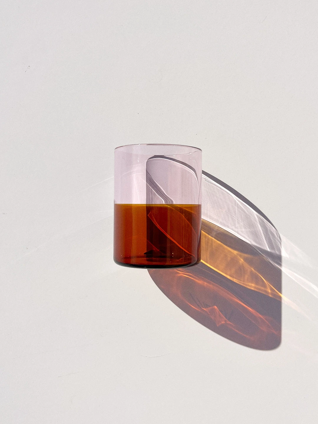 Two Tone Glasses, Set Of 4 - Pink/Amber 4 Two Tone Glasses, Set Of 4 - Pink/Amber - Image 2