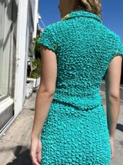 Split Popcorn Polo - Lime/Aqua -Fashion Shop IMG 6472 kkco shirt green 59feb89d 5060 4199 9085 05df2e832657