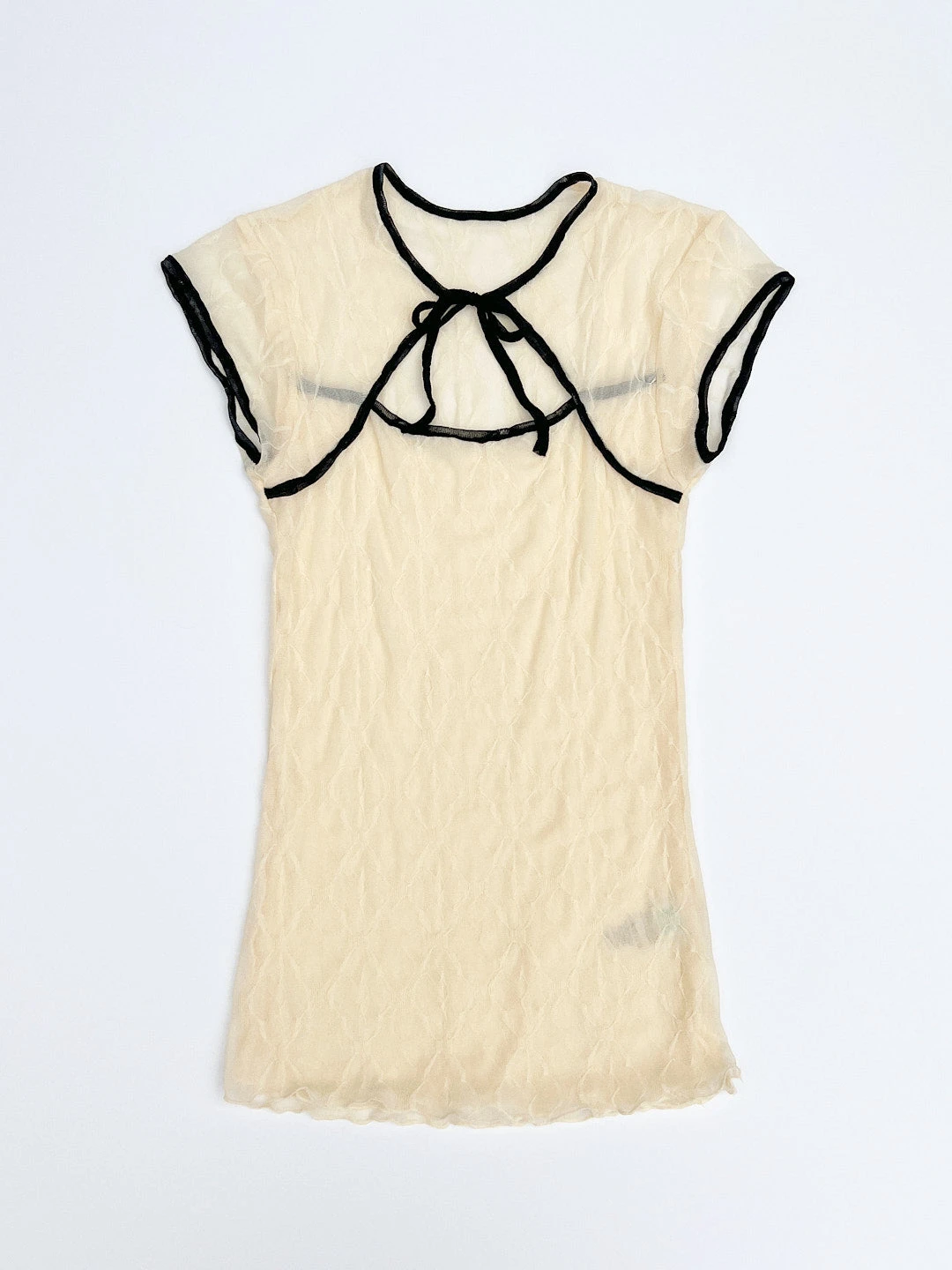 Mariposa Lace Bow Tee - Piped Cloud 4 Mariposa Lace Bow Tee - Piped Cloud - Image 2