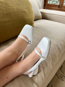 Mackie Heel - White Satin -Fashion Shop IMG 6936 shoes preview