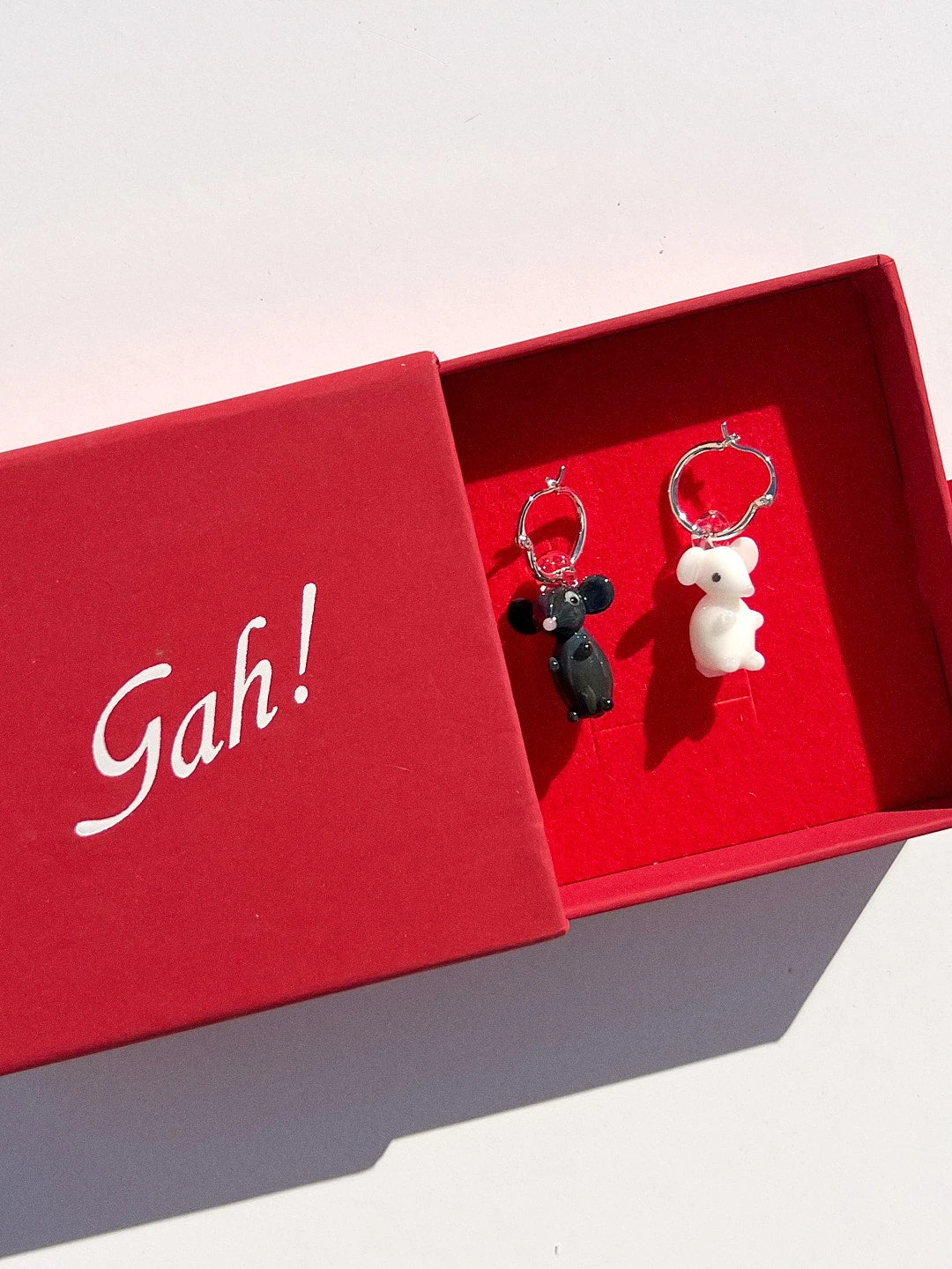 Glass Rat Hoops - Black/White 4 Glass Rat Hoops - Black/White - Image 2