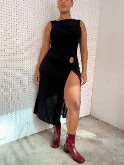 Savannah Cinch Dress - Black Slinky -Fashion Shop IMG 7211 lisa says gah dress black