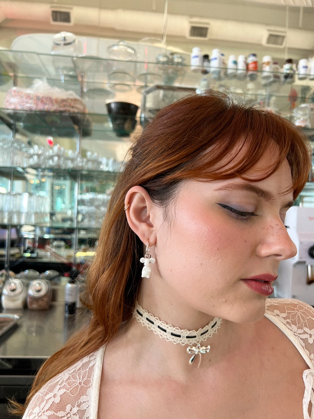 Glass Rat Hoops - Black/White 7 Glass Rat Hoops - Black/White - Image 5