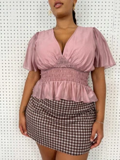 Charlotte Top - Ballet Pink Organza -Fashion Shop IMG 7662 lisa says gah blouse pink