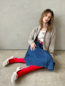 Louie Jacket - Smoke -Fashion Shop IMG 7812 le bon shoppe sweater zip brown