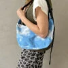 Medium Nylon Crescent Bag - Clouds -Fashion Shop IMG 7920 baggu shoulder bag cloud