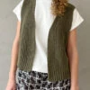 Granny Cotton Vest - Olive Green 1 Granny Cotton Vest - Olive Green -Fashion Shop IMG 7922 le bon shoppe knit vest green