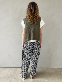 Granny Cotton Vest - Olive Green -Fashion Shop IMG 7936 le bon shoppe knit vest green