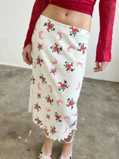 Sandy Midi Skirt - Pointelle Bouquet