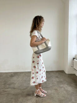 Small Heavyweight Canvas Tote - Black/ White Gingham 12 Small Heavyweight Canvas Tote - Black/ White Gingham -Fashion Shop IMG 8036 baggu tote bag gingham