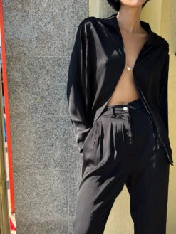 Silky Baroque Pearl Top - Jet -Fashion Shop IMG 8258