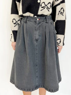 Farm Girl Skirt - Black Denim 16 Farm Girl Skirt - Black Denim -Fashion Shop IMG 8324 le bon shoppe skirt black