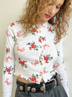 Poppy Cardi - Pointelle Bouquet