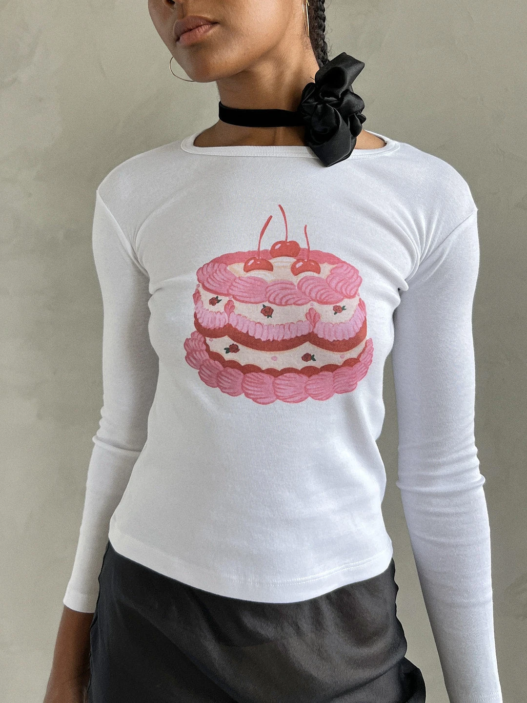 Dana Long Sleeve Tee - White/Cake 4 Dana Long Sleeve Tee - White/Cake - Image 2