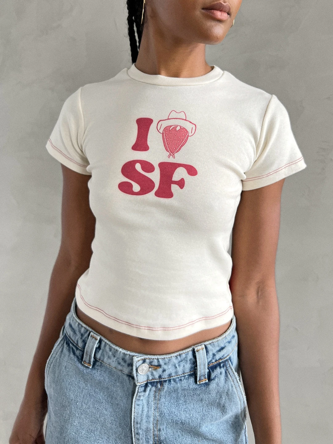 Fruit Face Baby Tee - I <3 SF 3 Fruit Face Baby Tee - I <3 SF