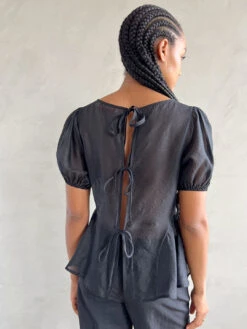 Petra Blouse - Black Organza -Fashion Shop IMG 8652 lisa says gah blouse bow black