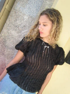 Petra Blouse - Black Ruffle -Fashion Shop IMG 8770 lisa says gah blouse black ruffle