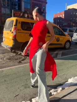 Savannah Cinch Dress - Red Slinky -Fashion Shop IMG 8779 pdp