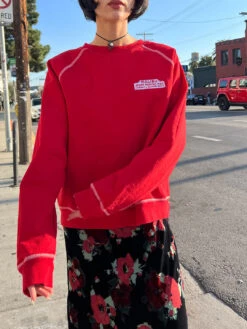 Malibu Pier Sweatshirt - Red/White