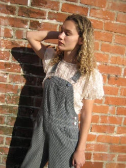 Petra Blouse - Cloud Ruffle -Fashion Shop IMG 9056 lf makey overalls stripe black