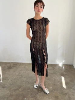 Mariposa Lace Midi Dress - Night 19 Mariposa Lace Midi Dress - Night -Fashion Shop IMG 9070 find me now dress bow black