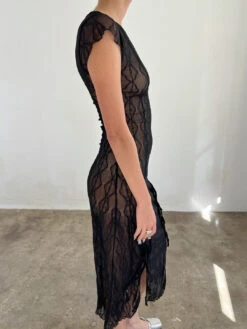 Mariposa Lace Midi Dress - Night 16 Mariposa Lace Midi Dress - Night -Fashion Shop IMG 9082 find me now dress bow black