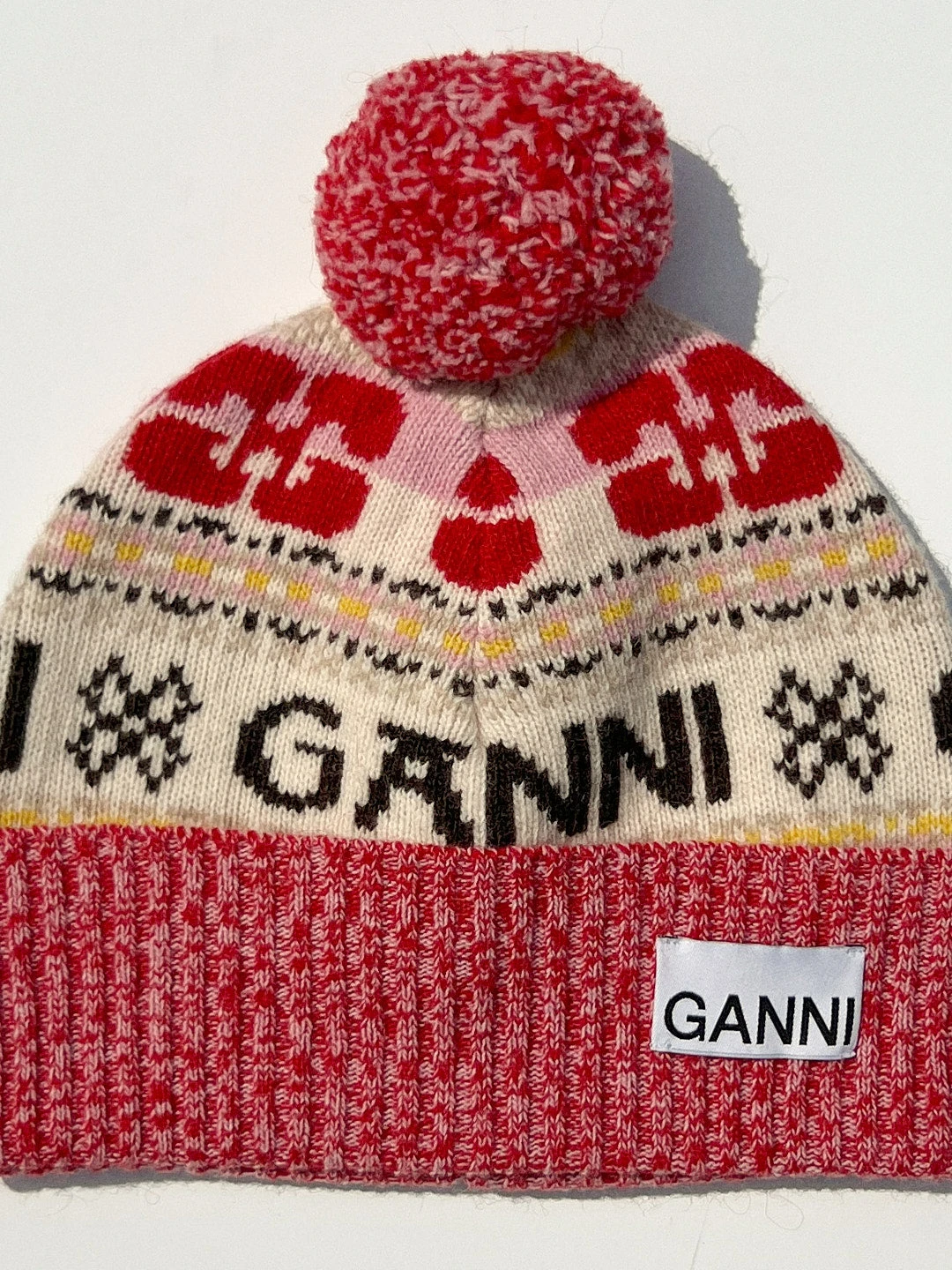 Ganni Graphic Wool Beanie - Multi 4 Ganni Graphic Wool Beanie - Multi - Image 2